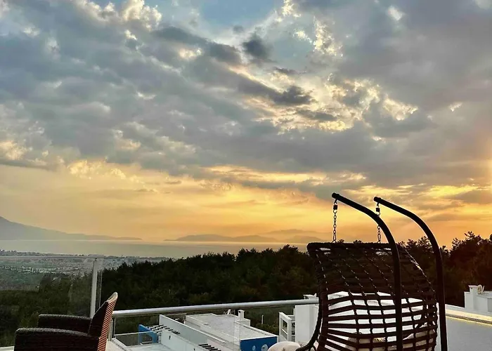 Mit Panorama-meerblick 20m Privatpool Villa Kusadası